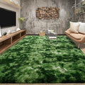 Tepook Fluffy Large Rugs for Living Room, Area Rug 6x9 Soft Carpet for Bedroom, Modern Shaggy Rug for Kids Boys Girls, Plush Indoor Nursery Home Decor Rug with Non-Slip Bottom, Tie-Dyed Dark Green