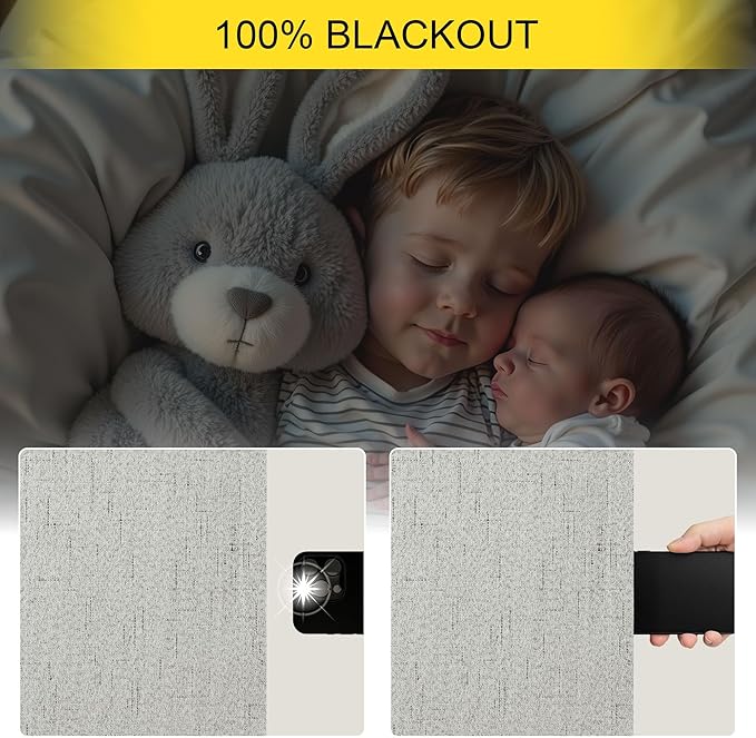 Pitalk 45 Inch Length Blackout Curtains Set of 2 Panels Back Tab Linen Cotton Textured Room Darkening Black Out Short Small Curtains for Bathroom Door Kids Room Bedroom 45 in Long Light Grey Gray