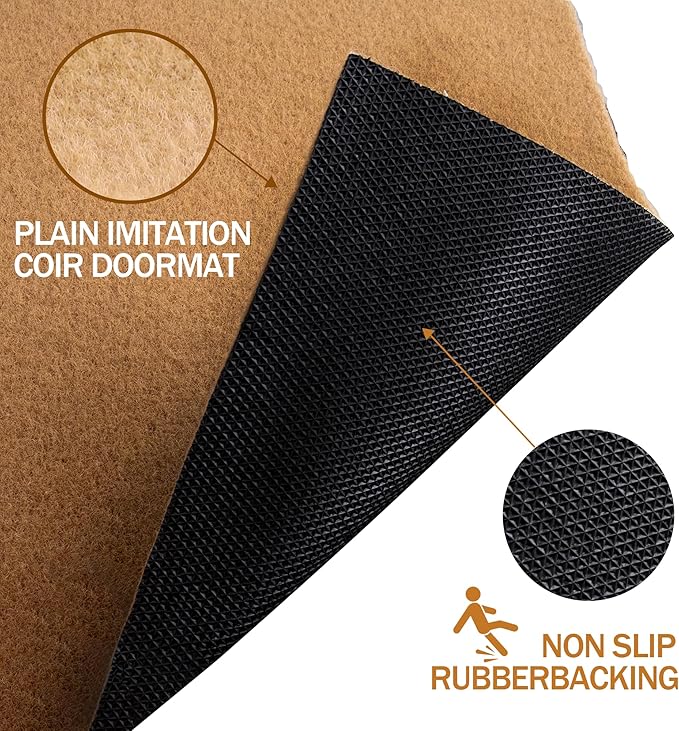 4 Pack Blank Door Mats, 30x17 Inch Artificial Coir Door Mats Outdoor for Crafting, Plain Door Mat for Painting, Welcome Mat for Indoor/Outdoor Use, Front Porch, Entryway, Non-Slip Rubber Backing