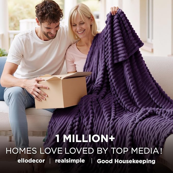 Bedsure GentleSoft Purple Fleece Blanket for Couch - Super Soft Cozy King Blankets for Women, Cute Small Blanket for Girls, 108x90 Inches