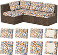 8Pcs Stretch Patio Cushion Covers, Outdoor Couch & Sofa Replacement Slipcovers for Patio Furniture Cushion Covers, Washable Reusable Furniture Protector