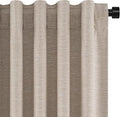 Topfinel Linen Blackout Curtains 63 Inch Long for Livingroom Bedroom 2 Panels Set Room Darkening Curtains 63 Inches Length Drapes for 64" Window Energy Saving Noise Reducing Nursery (52" W x 63" L)