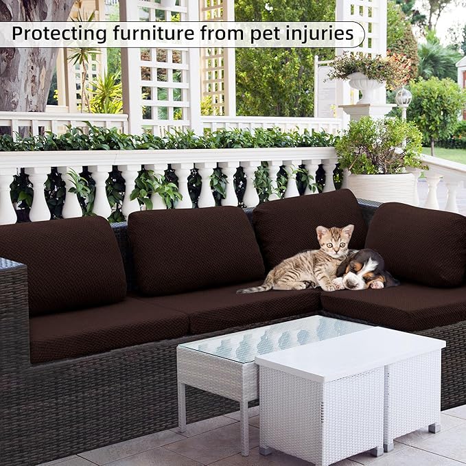 Outdoor Cushion Covers Set,14PCS Patio Furniture Couch Seat Slipcovers, Replacement for Sofa Sectional Chair(Cover，Only)