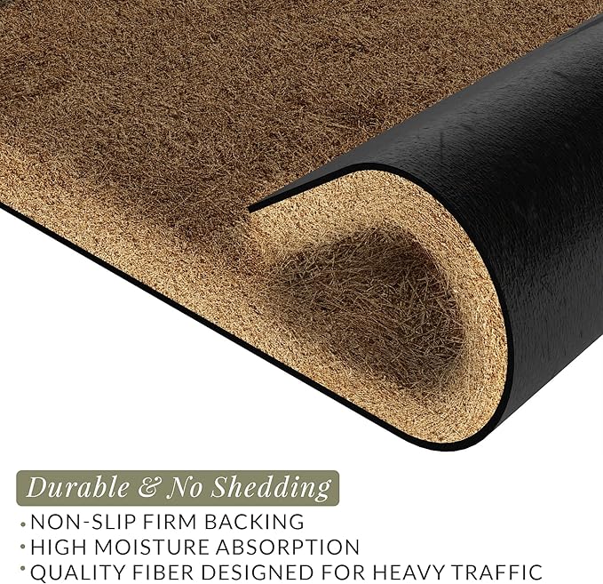 Barnyard Designs Doormat Welcome Mat for Outdoors, Large Front Door Entrance Mat, Brown (Welcome to Our Home, 30x17)