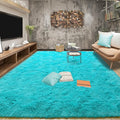 Tepook Fluffy Large Rugs for Living Room, Shag Area Rug 6x9 Soft Carpet for Bedroom, Modern Shaggy Rug for Kids Boys Girls, Plush Indoor Nursery Home Decor Rug with Non-Slip Bottom, Blue, 6 X 9 Feet