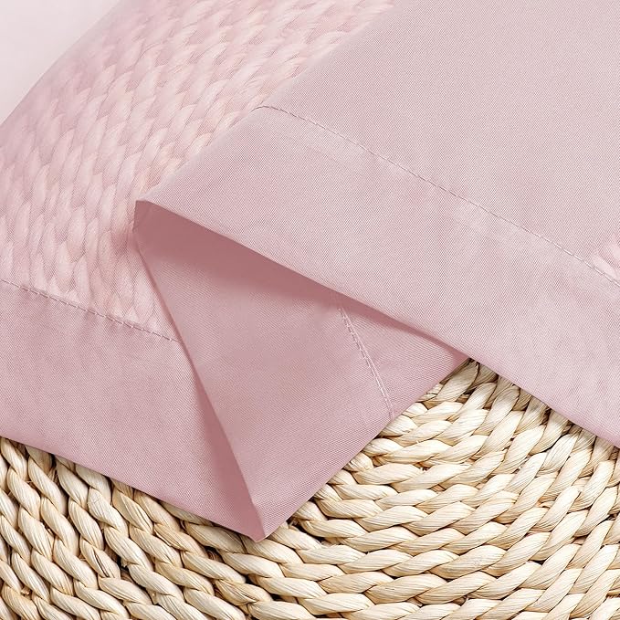 Chyhomenyc Sheer Curtains 36 inch Length 2 Panels, Light Filtering Voile Rod Pocket Short Window Sheer Curtians for Bathroom Living Room, 2PCS, Blush Pink