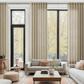 Taupe Burlywood Linen Curtains for Living Room 126 Inches Long Light Filtering Semi Sheer Curtain Back Tab Modern Farmhouse Decor Drapes Floor to Ceiling High Window for Bedroom 52x126, 2 Panels