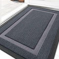 OLANLY Front Door Mat Indoor Outdoor Entrance, Waterproof All-Season, All-Weather Doormat, Sturdy Natural Rubber, Fade Resistant, Low Profile, Easy Clean Patio Porch Entryway Mat, 33x21, Light Grey