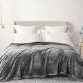 Exclusivo Mezcla Plush Fuzzy Fleece Bed Blanket Twin Size, Super Soft, Fluffy and Warm Blankets for Couch, Bed, All Season (Dark Grey, 90x66 inches)