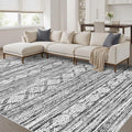 Nakagishi 8x10 Area Rugs Living Room: Washable Large Neutral Soft Rug Stain Resistant Non-Slip Carpet for Men Modern Home Enthusiasts Aged 25-45 - High Traffic Areas - Bedroom Office - Black White