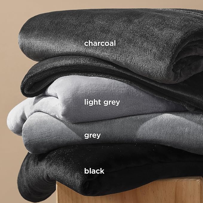 Bedsure GentleSoft Fleece Bed Blankets Full Size Charcoal - Soft Lightweight Plush Fuzzy Cozy Luxury Blanket Microfiber, 84x90 inches