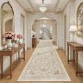 Madane Hallway Runner 3x14 - Runner Rugs 14ft Washable Entryway Rug Vintage Kitchen Runners Non Slip Indoor Area Rug Farmhouse Carpet Runner for Bathroom Living Room Bedroom, Beige/Blue