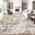 XLUEZ 10x14 Area Rugs for Living Room, Washable Modern Abstract Large Area Rug Neutral Soft Non Slip Kids Rug Stain Resistant Indoor Carpet for Bedroom Dining Room Playroom Home Office(Beige, 10'x14')