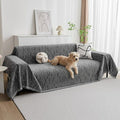 MYSKY HOME Couch Covers for Sofa, Dog Couch Cover Protector, Dark Grey Lines Sofa Covers for Sectional L Shape, Pets Couch Throw Cover Washable Durable Large Couch Cover for Dogs, Cats, 91"X134"