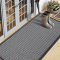 Smiry Front Door Mat Outside Entrance, Heavy Duty Natural Rubber Doormat, Non Slip, Trap Dirt and Moisture, Easy Clean, Low Profile Welcome Floor Mats for Indoor Outdoor Entry, 47x23 Inch, Mix Grey