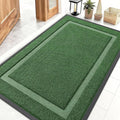 OLANLY Front Door Mat Indoor Outdoor Entrance, Waterproof All-Season, All-Weather Doormat, Sturdy Natural Rubber, Fade Resistant, Low Profile, Easy Clean Patio Porch Entryway Mat, 47x30, Green