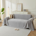 Couch Cover for Dogs, Boho Sofa Covers for 3 Cushion Couch, Chenille Sofa Slipcover for Pets Washable, L-Shape Sectional Couch Loveseat Cover Soft Throw Blankets with Tassels(71x134,Grey)