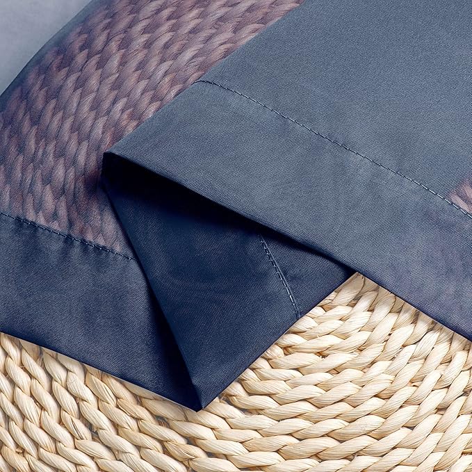 OWENIE Sheer Curtains 54 inches Long 2 Panels Set, Rod Pocket Curtain Sheers for Living Room/Bedroom, Light Filtering Voile Panels Drapes Small Window Treatments 2 Pcs Total Wide 84 Inches, Navy Blue