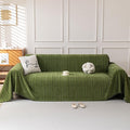 Boho Chenille Couch Cover for Dogs, Non Slip Sofa Cover, Couch Slipcover Covers for 3 Cushion, Furniture Protector with Tassels for Pets Washable, 71"x118", Fishbone Green