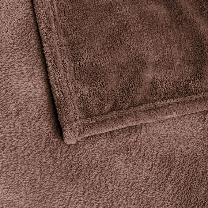 BEDELITE Fleece Blankets Queen Size Brown Throw Blankets for Bed, Luxury Plush Cozy Fuzzy Blanket 90x90 inches, Super Soft Warm Lightweight Throw Blanket All Seasons Suitable