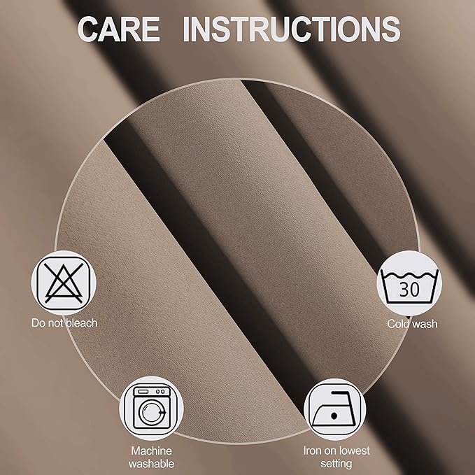 LEMOMO Blackout Curtains 66 x 84 inch/Cappuccino Curtains Set of 2 Panels/Thermal Insulated Room Darkening Bedroom Curtains