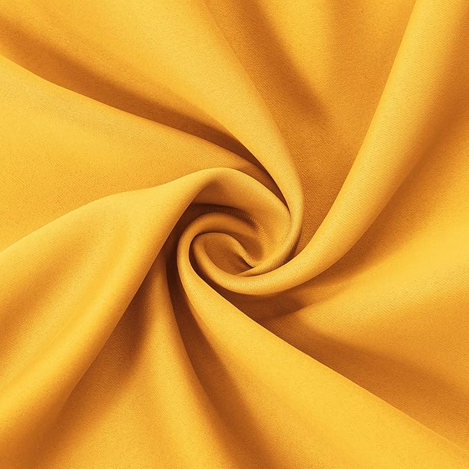 LEMOMO Yellow Thermal Blackout Curtains/38 x 54 Inch/Set of 2 Panels Room Darkening Curtains for Bedroom
