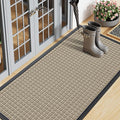 Smiry Front Door Mat Outside Entrance, Heavy Duty Natural Rubber Doormat, Non Slip, Trap Dirt and Moisture, Easy Clean, Low Profile Welcome Floor Mats for Indoor Outdoor Entry, 47x23 Inch, Beige