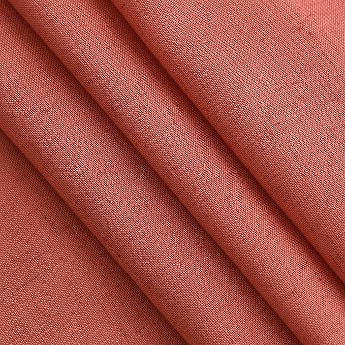 Coral Linen Curtains 102 Inches Long 2 Panel Set Back Tab Rod Pocket Semi Sheer Light Filtering Burlap Extra Long Drapes Neutral Farmhouse Decor for High Window Living Room 52x102