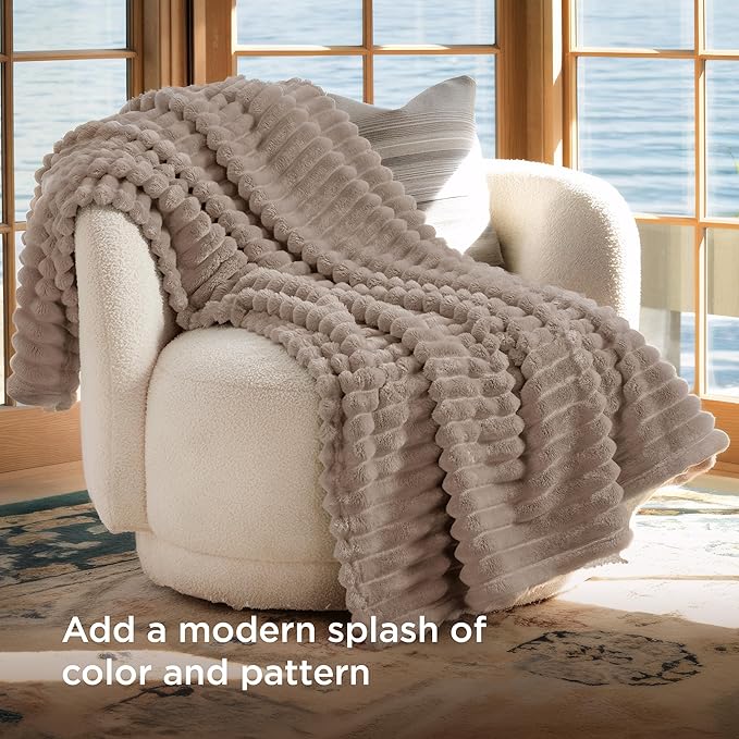 Bedsure GentleSoft Light Brown Fleece Blanket for Couch - Cozy Soft Blankets for Women, Cute Small Throws for Girls, 60x80 Inches
