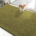 OLANLY Dog Door Mat for Muddy Paws 50x30, Absorbs Moisture and Dirt, Absorbent Non-Slip Washable Doormat, Quick Dry Chenille Mud Mat, Entry Indoor Entryway Carpet for Inside Floor, Willow Green