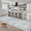 Runner Rug 3x8 Washable Non-Slip Hallway Runner Rugs for Kitchen Bathroom Laundry Room Grey Vintage Floor Carpet Runners for Hallways Entryway