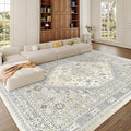 zesthome 10x12 Area Rugs,Stain Resistant Washable Rug,Ultra-Thin Rugs for Living Room,Bedroom,Non-Slip Backing Home Decor Large Area Rug (Beige,10'x12')