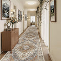 Madane 3x20 Hallway Runner Rug - Extra Long Carpet Runners for Hallways 20ft Non Slip Stain Resistant Rugs Runner for Living Room Bedroom 20 Feet Distressed Floor Carpet for Kitchen, Turmeric/Grey