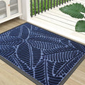 Colorxy Waterproof Doormat, Sturdy Natural Rubber Front Indoor Mat, Non Slip Low Profile Indoor Outdoor Door Mats, Stain and Fade Resistant Floor Mat, Easy Clean Patio Entrance Mat, 59''x36'', Navy