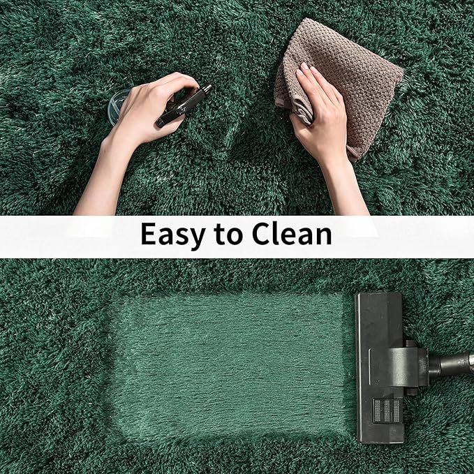 Soft Runner Rugs for Bedroom Hallways New Upgraded Non-Slip Bottom, 2x4 Green Fluffy Shag Throw Area Rug for Bedside Dorm, Long Shaggy Furry Carpet for Nursery Living Room