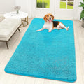 OLANLY Dog Door Mat for Muddy Paws 59x32, Absorbs Moisture and Dirt, Absorbent Non-Slip Washable Doormat, Quick Dry Chenille Mud Mat for Dogs, Entry Indoor Entryway Carpet for Inside Floor, Aqua Blue