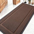 OLANLY Front Door Mat Indoor Outdoor Entrance, Waterproof All-Season, All-Weather Doormat, Sturdy Natural Rubber, Low Profile, Easy Clean Patio Porch Entryway Mat, 59x23, Chocolate Brown