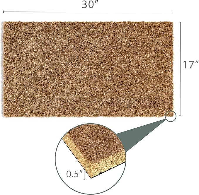 Barnyard Designs Doormat Welcome Mat for Outdoors, Large Front Door Entrance Mat, Brown (Blank, 30x17)