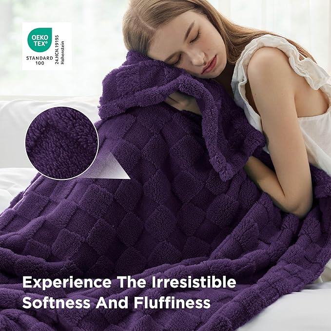 Bedsure GentleSoft Purple Throw Blanket for Couch - Super Soft Cozy Blankets Gifts for Kids Girls, Cute Small Fleece Mother's Day Throws for Bedroom Home Decor, 50x70 Inches