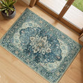 Area Rugs 2'x3' Kitchen Rugs Entry Rug Small Rugs for Entryway Kitchen Bathroom Door Mat Indoor Entrance,Washable Non Slip, Dark Blue Vintage