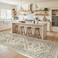 3x10 Runner Rug Non Slip Washable for Entryway, Front Porch, Vintage Hallway Runner for Laundry Room, Bedroom, Stain Resistant Thin Indoor Kitchen Mats for Floor(Brown,3'x10')