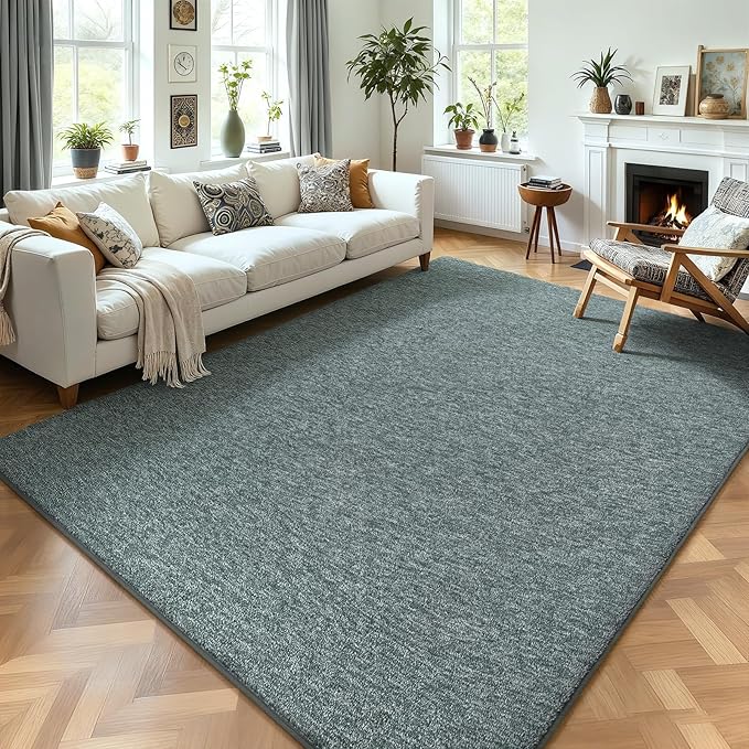 AROGAN Washable 5×7 Living Room Rug, Modern Area Rugs with Soft Memory Foam for Bedroom, Minimalist Non-Slip Indoor Floor Carpet for Dining Room Office Kids Playroom Decor, Grey