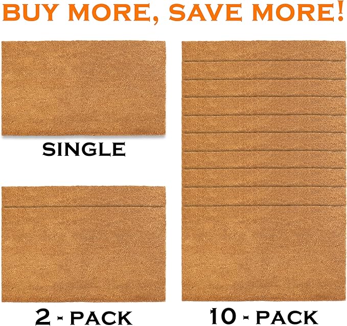 MAINEVENT Plain Coir Doormat Bulk 30x17 Inch, Blank Door Mat 10 Pack for Crafting Painting, Welcome Mat for Crafts