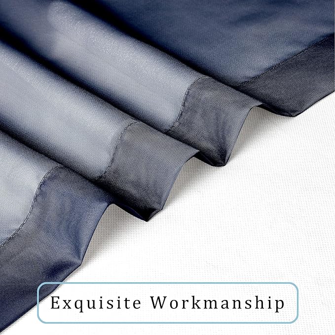 OWENIE Navy Blue Sheer Curtains 96 Inches Long 2 Panels Set, Elegant Sheer Curtains for Bedroom, Window Voile Sheer Curtain Panels/Drapes/Treatment for Living Room, 2Pcs, Each 42" W x 96" L
