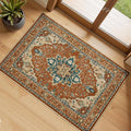 Area Rugs 2'x3' Kitchen Rugs Entry Rug Small Rugs for Entryway Kitchen Bathroom Door Mat Indoor Entrance,Washable Non Slip, Red Orange Blue Brown