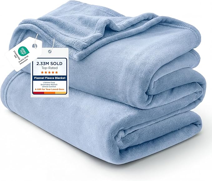 Bedsure GentleSoft Fleece King Size Blankets for Bed Light Blue - Soft Lightweight Plush Cozy Fuzzy Luxury Microfiber, 108x90 inches