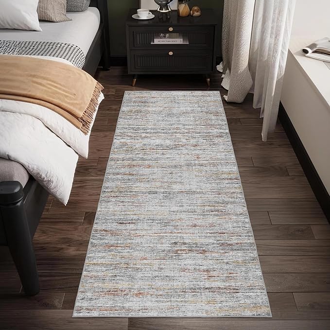 Washable Runner Rugs 3x10 Abstract Kitchen Runner Rug Non Slip Backing, Ultra-Thin Carpet Runners for Hallway 10 ft,Long Rug Runner for Entryway Living Room Bedroom Laundry Room