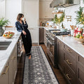 Hallway Washable Runner Rug - 2'6x14 Kitchen Rugs Entryway Rug Runner Vintage Soft Floor Mat Non Slip Indoor Farmhouse Carpet for Bathroom Living Room Bedroom (2'6''x14', Black)