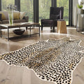 Cheetah Print Rug, Leopard Rug 4.4x5.8 Feet Faux Animal Print Skin Cheetah Area Rug for Bedroom Living Room Animal Fur Hide Rustic Antelope Multicolor