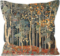 Rustic Autumn Forest Pillow Covers 18x18 Double-Sided, Fall Home Room Decor, Vintage Botanical Nature William Morris Inspired Decorative Throw Pillow Covers for Home Bedroom Living Room